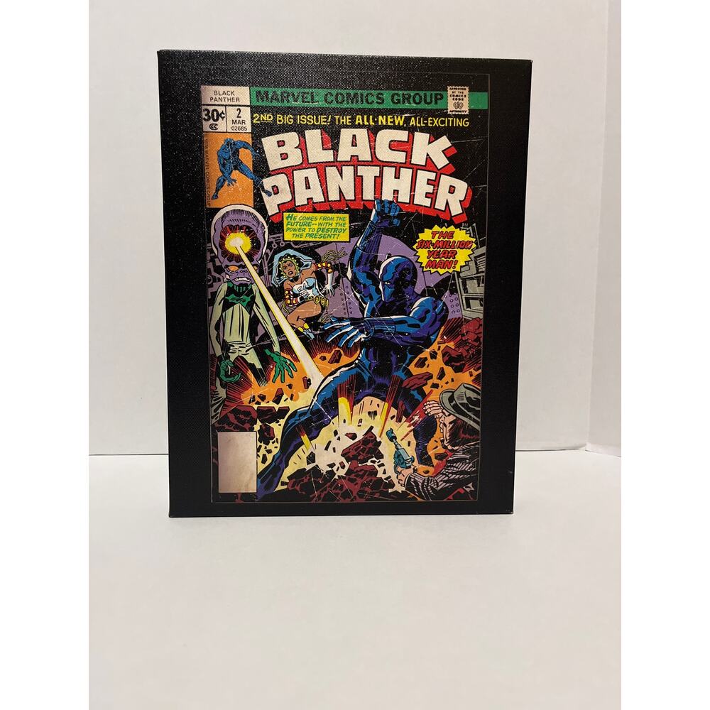 Black Panther #2 Comic Book Cover Canvas Wall Art Marvel Retro Superhero Decor